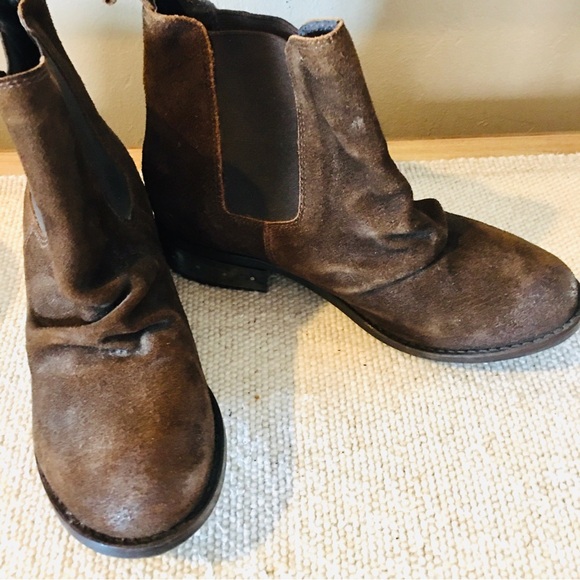 Free People brown suede ankle boots calf booties  6.5  37  boho winter - Picture 6 of 9